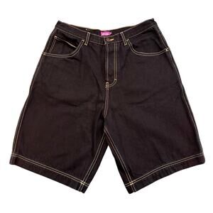 Anomalies Y2k Jorts Baggy Denim Shorts Black Contrast Stitch